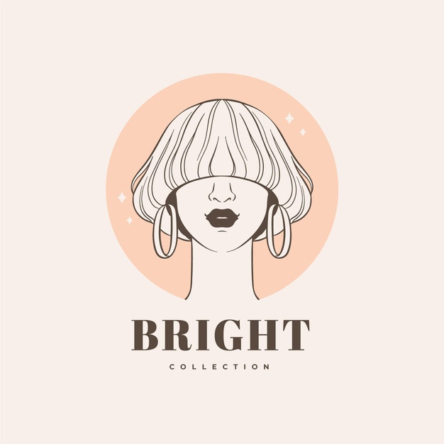 手绘女人,美容美发,logo标志