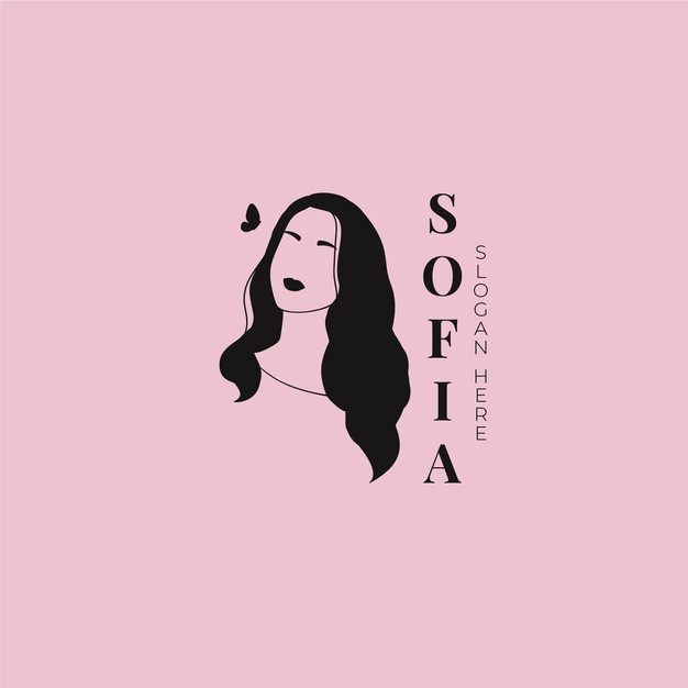 手绘女人,logo标志