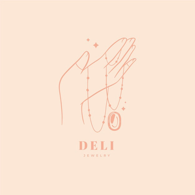 手绘珠宝,手,饰品logo标志