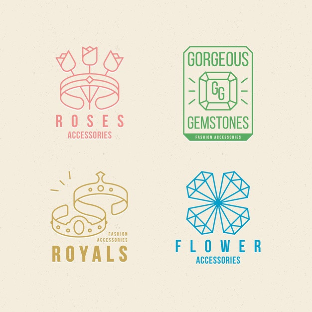 简约，花朵，钻石，饰品logo标志