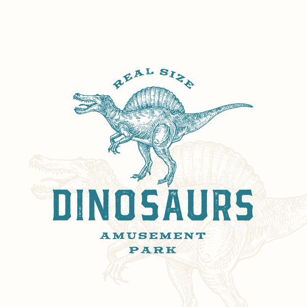 手绘恐龙，logo标志