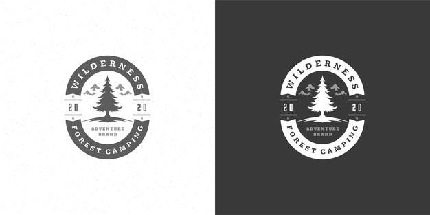 松树,剪影,户外探险旅游,logo标志