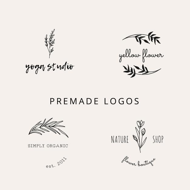 手绘花卉花朵，植物，logo标志