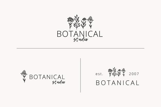 手绘花卉花朵，植物，logo标志