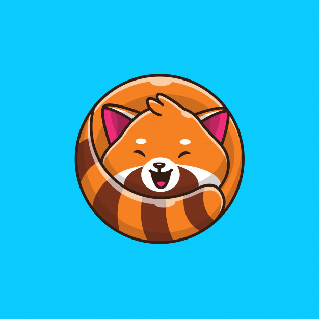 可爱的小熊猫，卡通矢量图插画