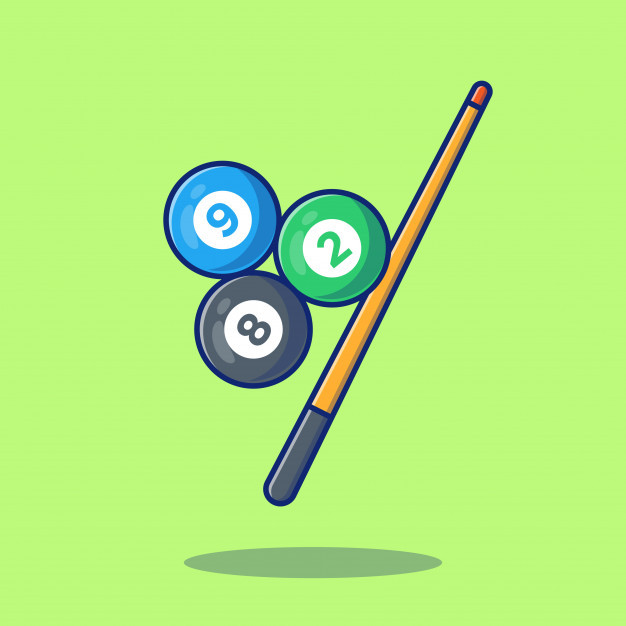 台球，卡通矢量图插画