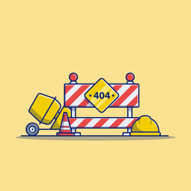 404页面，施工中的页面，卡通矢量图插画