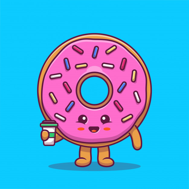 甜甜圈，卡通矢量图插画