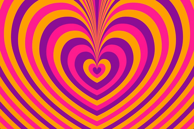多彩迷幻爱心背景