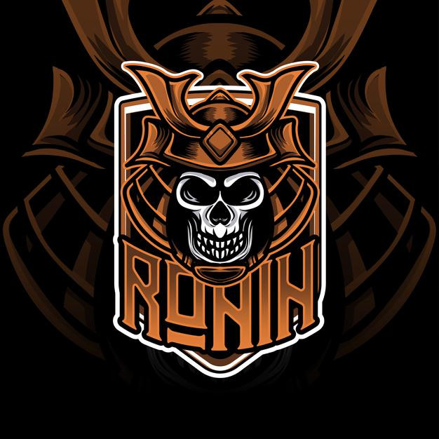 电子竞技日本武士武将盔甲头盔骷髅日式插画