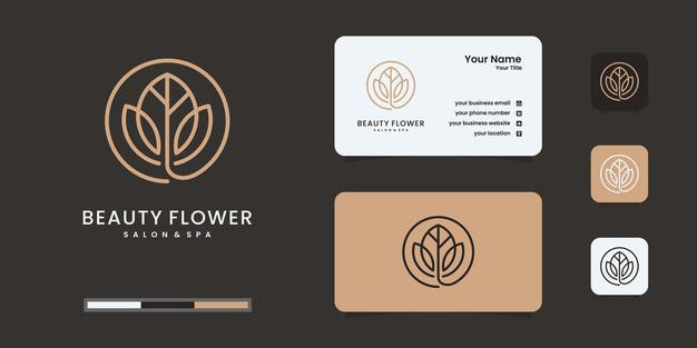 优雅的花朵，logo标志名片矢量图素材