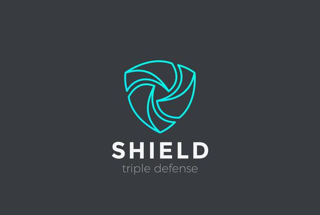 盾牌团队合作保护防御logo标志