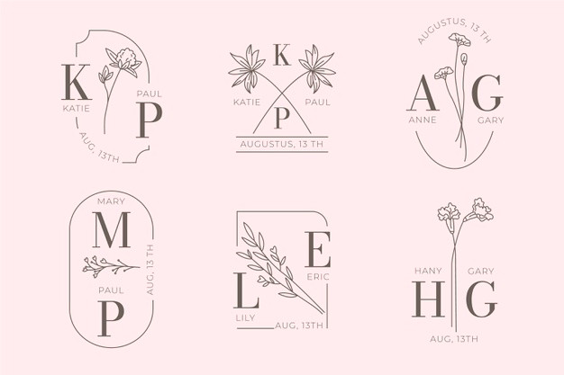 花环边框植物叶子logo标志