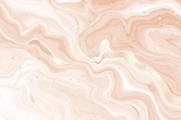 粉色金色颜料大理石液体纹理背景