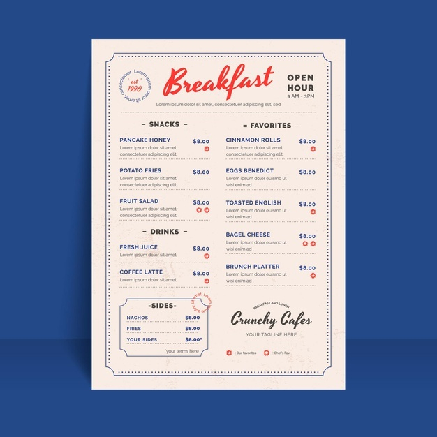 简约小清新奶茶店咖啡店面包店中餐西餐饮品菜单设计模板