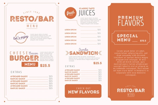 简约小清新奶茶店咖啡店面包店中餐西餐饮品菜单设计模板