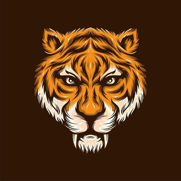 老虎头吉祥物插画