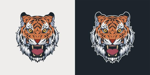 老虎头吉祥物插画