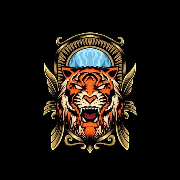 老虎头会徽图标插画