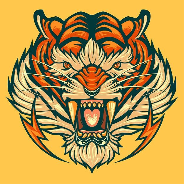 老虎头吉祥物插画