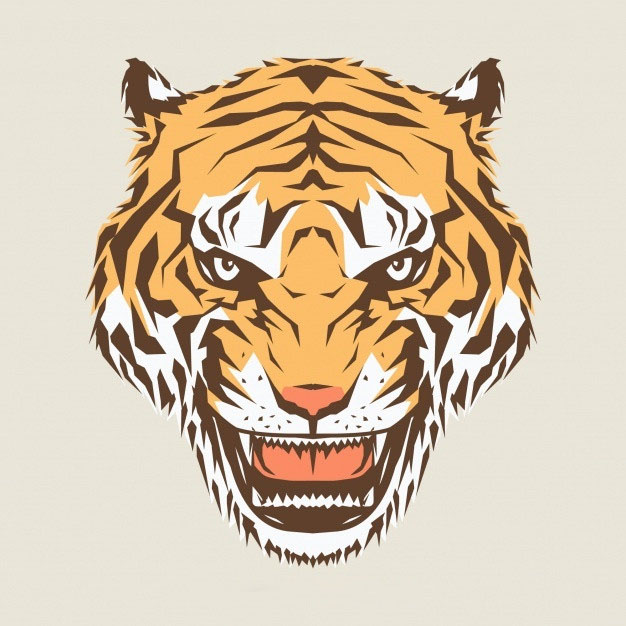 老虎头插画