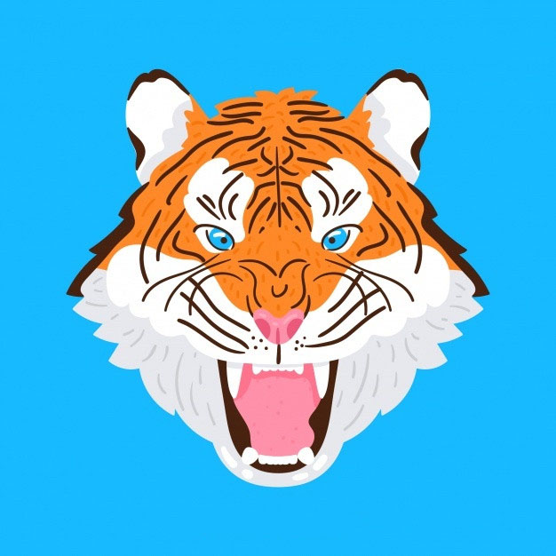 老虎头插画