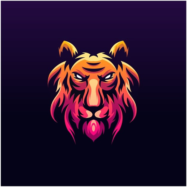 狮子标志logo插画