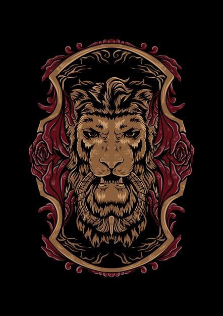 狮子王T恤印花徽章插画