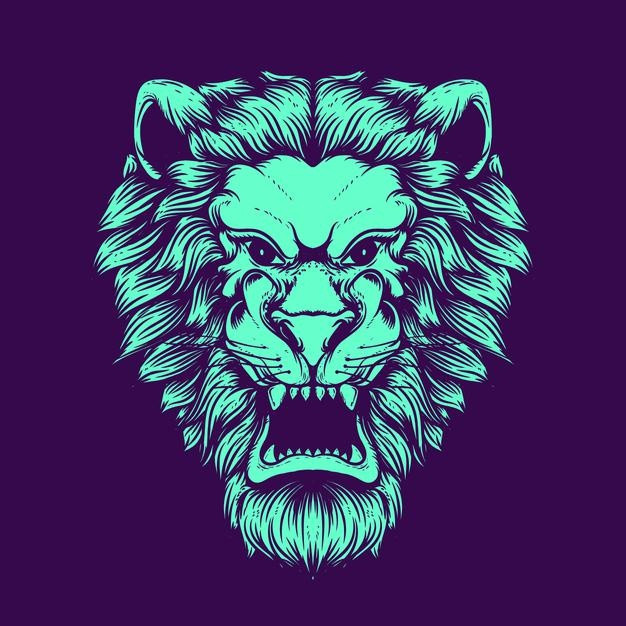 狮子头艺术插画