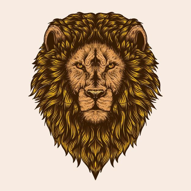 熊狮子艺术插画