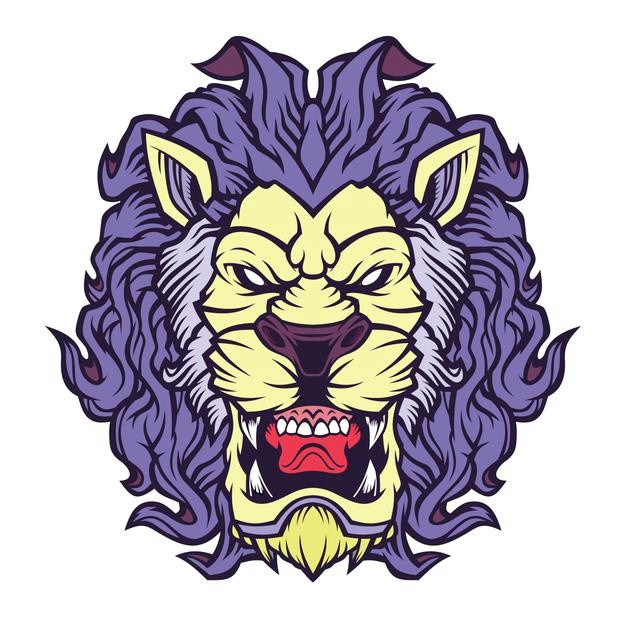 愤怒的狮子插画