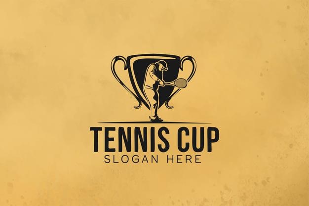 网球运动员奖杯logo标志矢量图素材