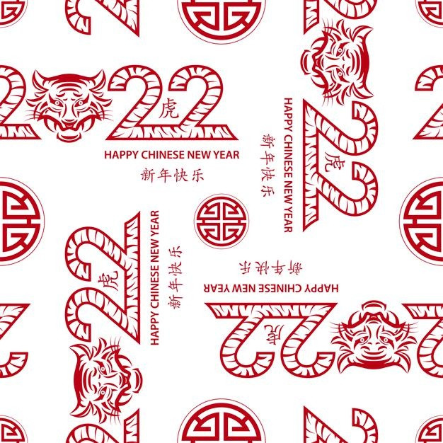 2022年新年无缝拼接花纹背景