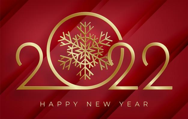 2022年元旦新年数字红色背景