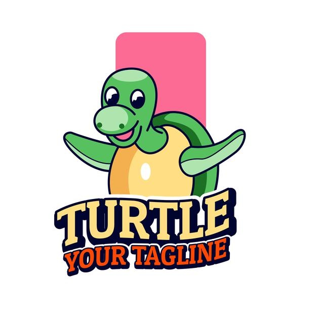乌龟可爱吉祥物logo标志矢量图素材