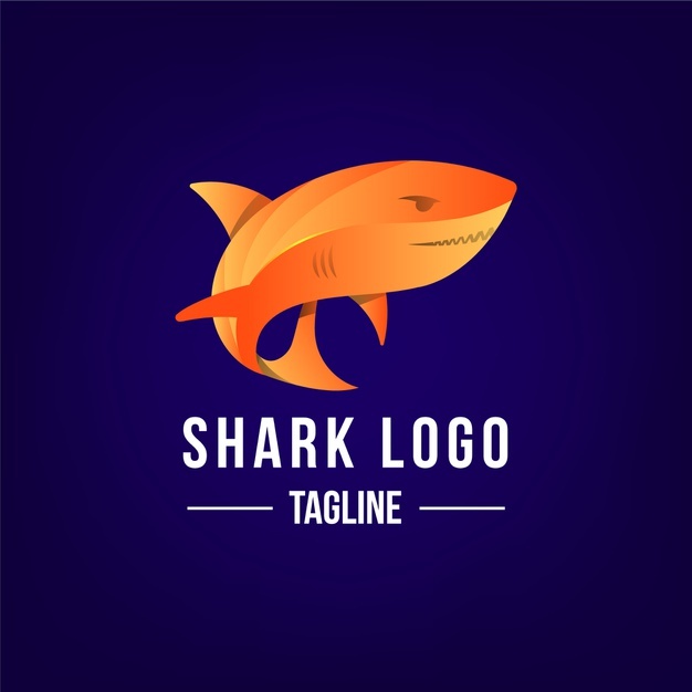 渐变色的鲨鱼logo标志矢量图素材