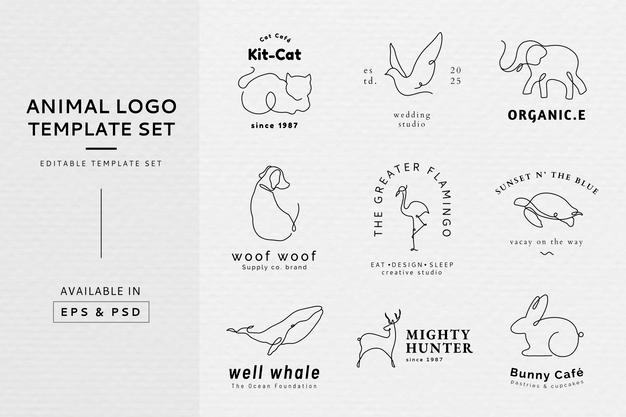 简约线条动物logo标志矢量图素材