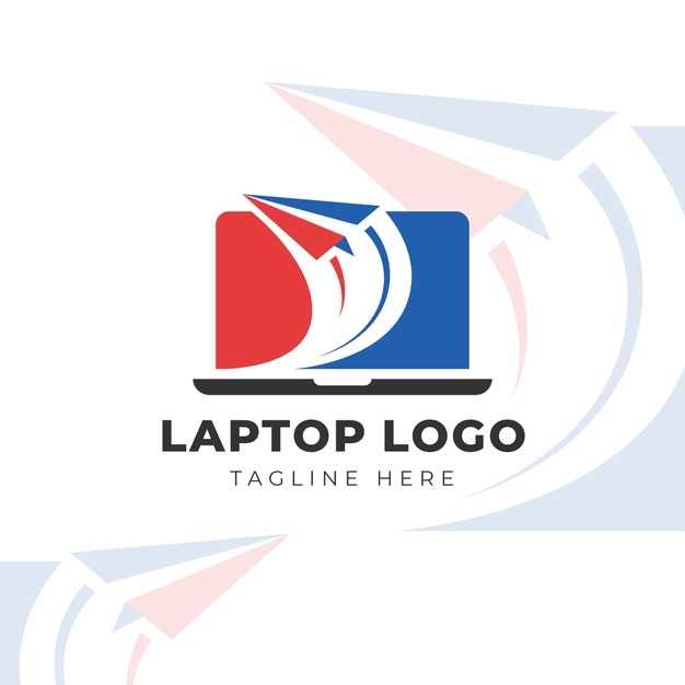 笔记本电脑纸飞机科技公司logo标志矢量图素材