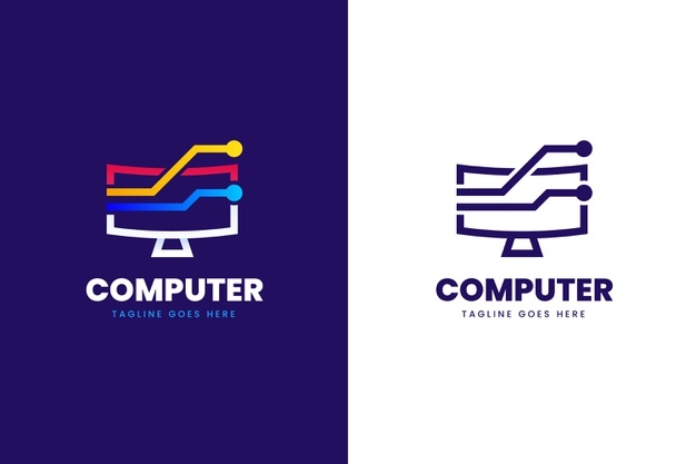 渐变计算机指数科技公司logo标志矢量图素材