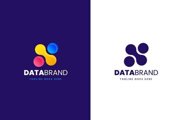 渐变色数据科技logo标志矢量图素材