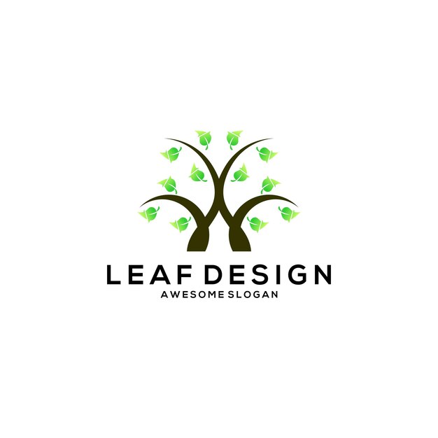 树木叶子教育行业logo标志