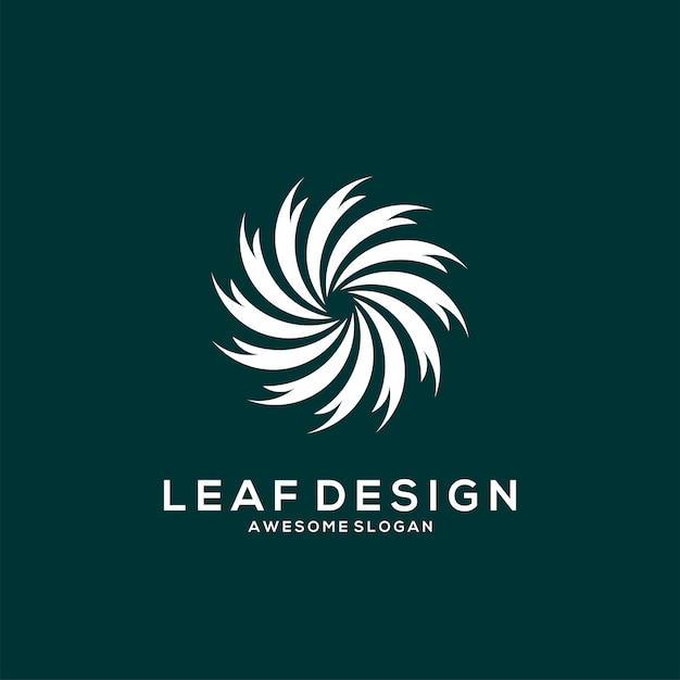 飓风汇聚抽象叶子logo标志