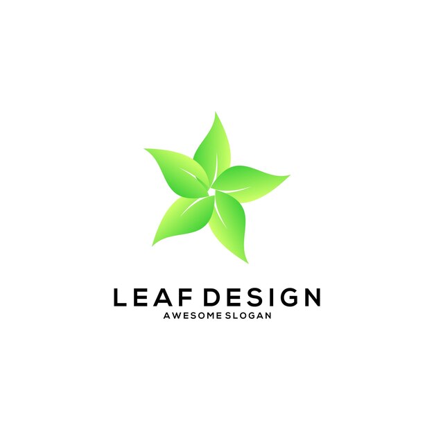 五叶草叶子风车logo标志