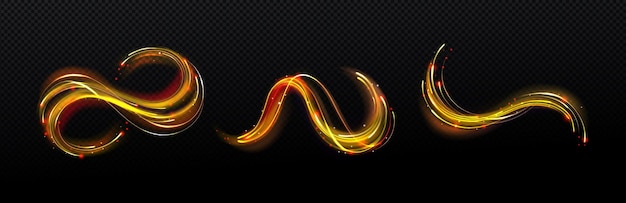 金色线条光线元素