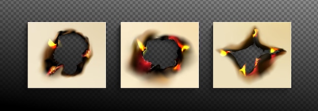 纸张烫出的洞燃烧痕迹