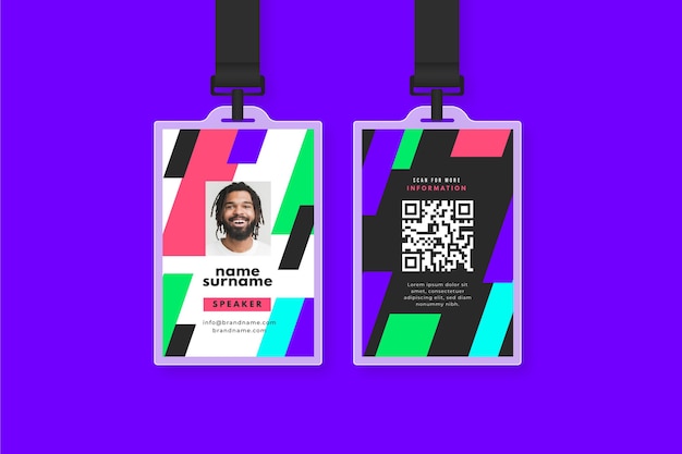 商务工牌工作证胸牌模板