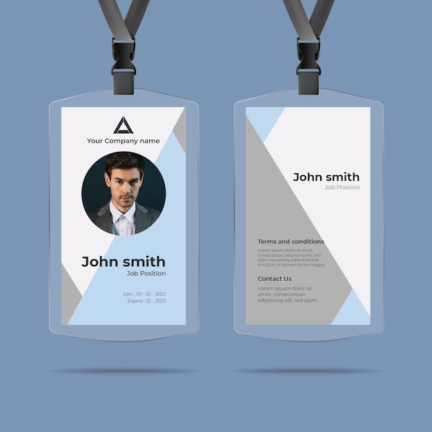 商务工牌工作证胸牌模板