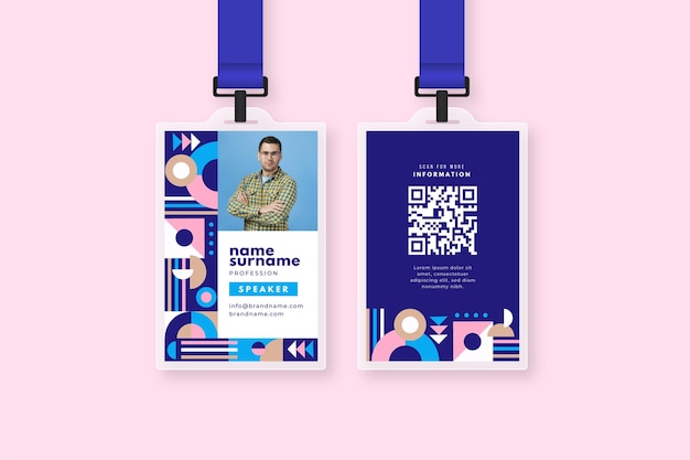 商务工牌工作证胸牌模板