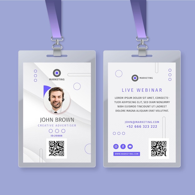 商务工牌工作证胸牌模板