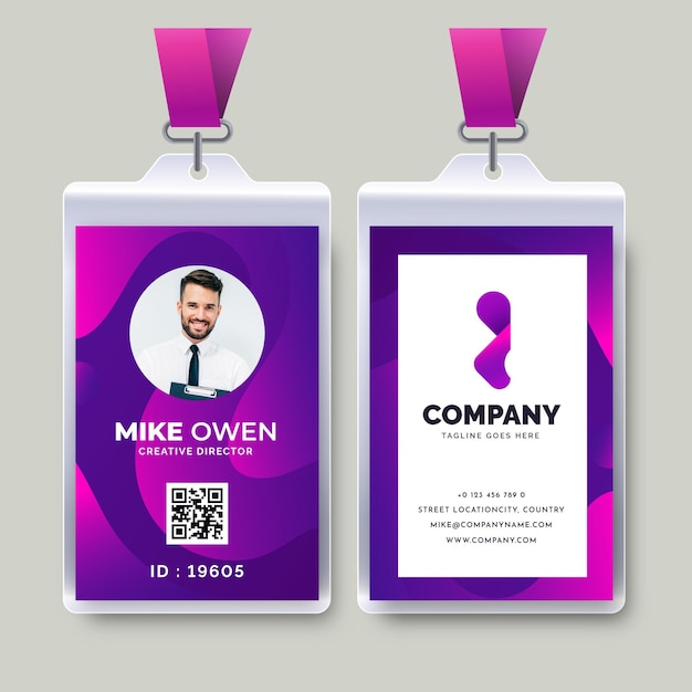 商务工牌工作证胸牌模板